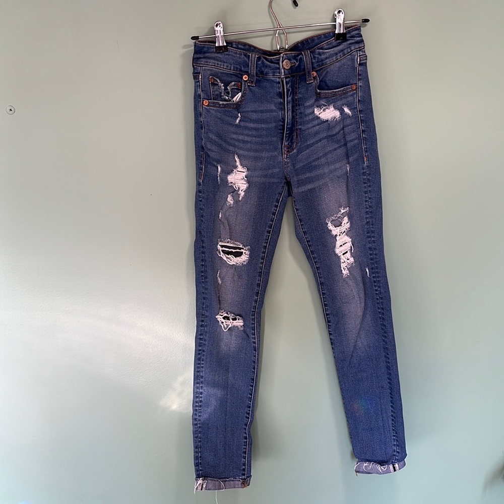 Aero high rise ripped skinny jeans size 4
